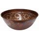 Copper Vessel Sink Round Antique Vines Silver